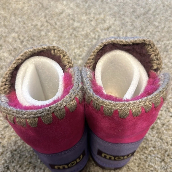 mou mou Colorblock Eskimo Shearling Boots, Style MU.FW101066A, Size 37, New - Picture 8 of 10